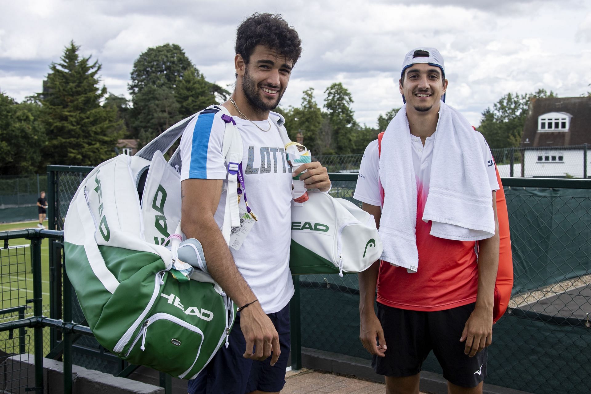 Lorenzo Sonego and Matteo Berrettini at the 2021 Wimbledon Championships