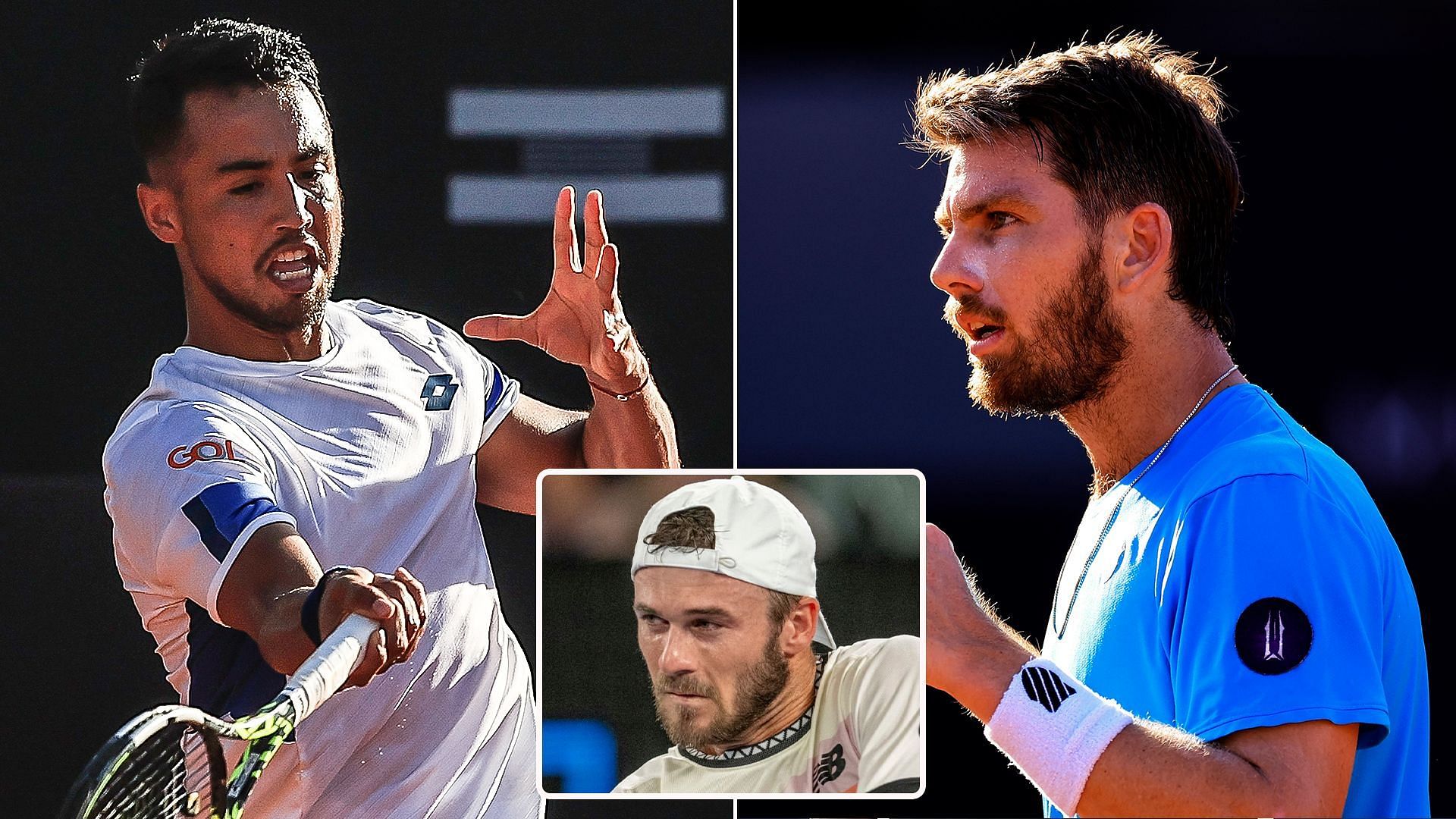 Cameron Norrie, Hugo Dellien and Tommy Paul pictured