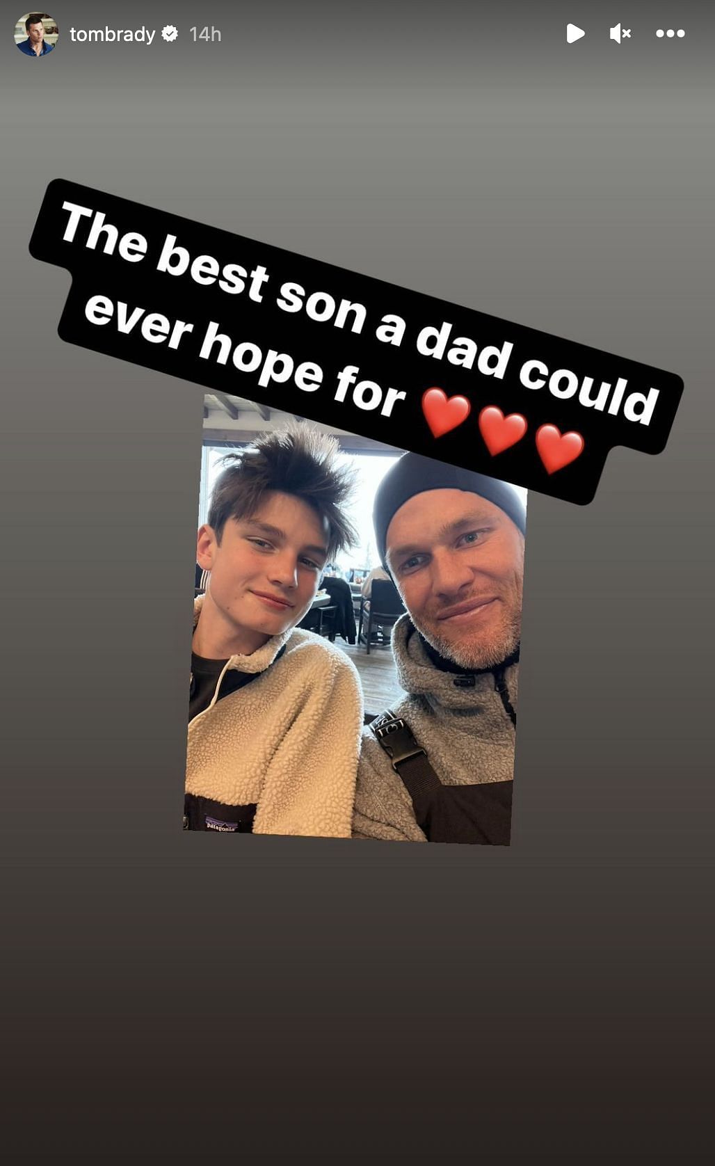 The former NFL QB with his oldest son Jack. Source: Brady (IG)
