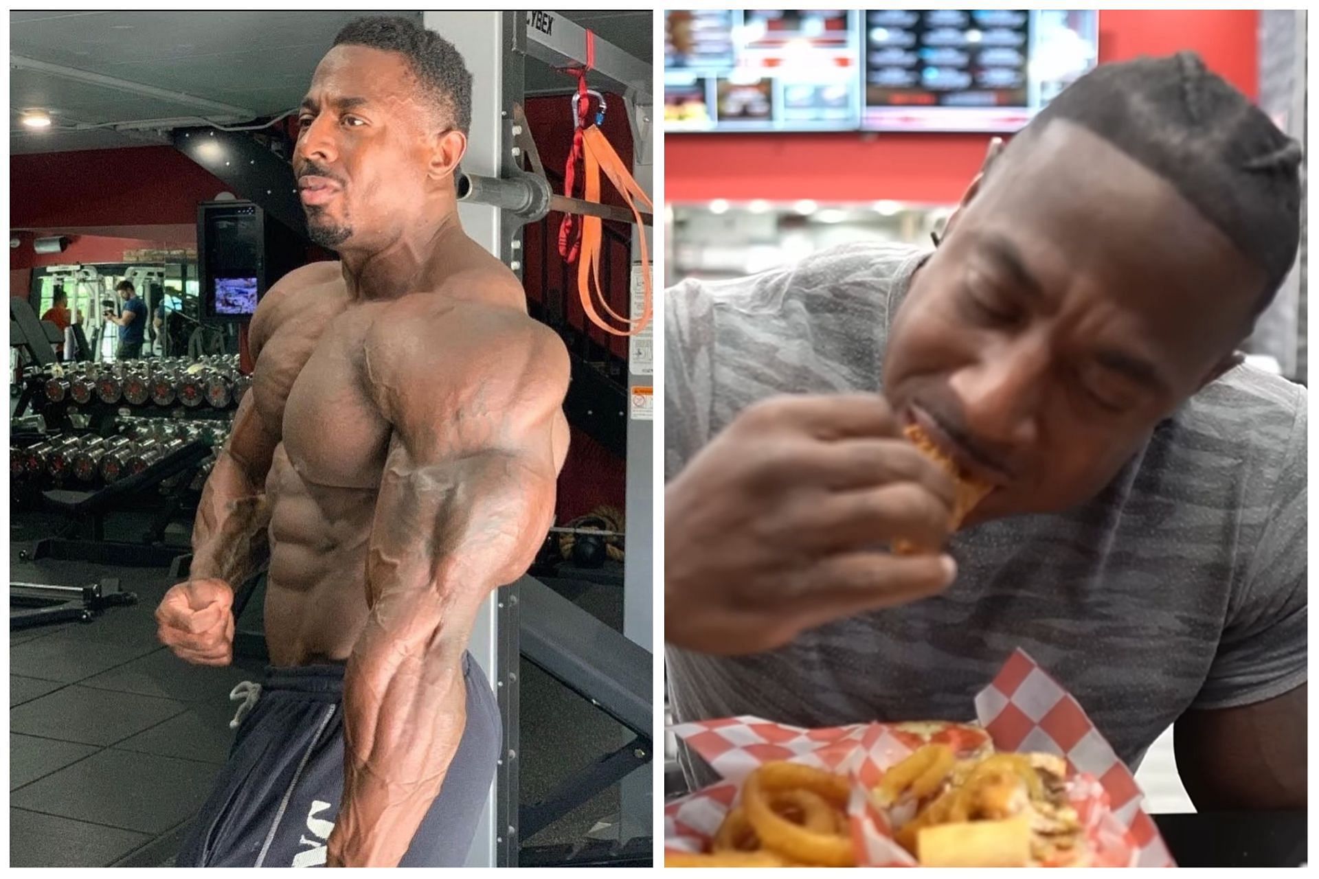 IFBB Pro Joe Mackey has an epic cheat meal at Fat Shack: Image via YouTube (@ Muscle &amp; Strength) &amp; Instagram (@jmackey33_ifbbpro)