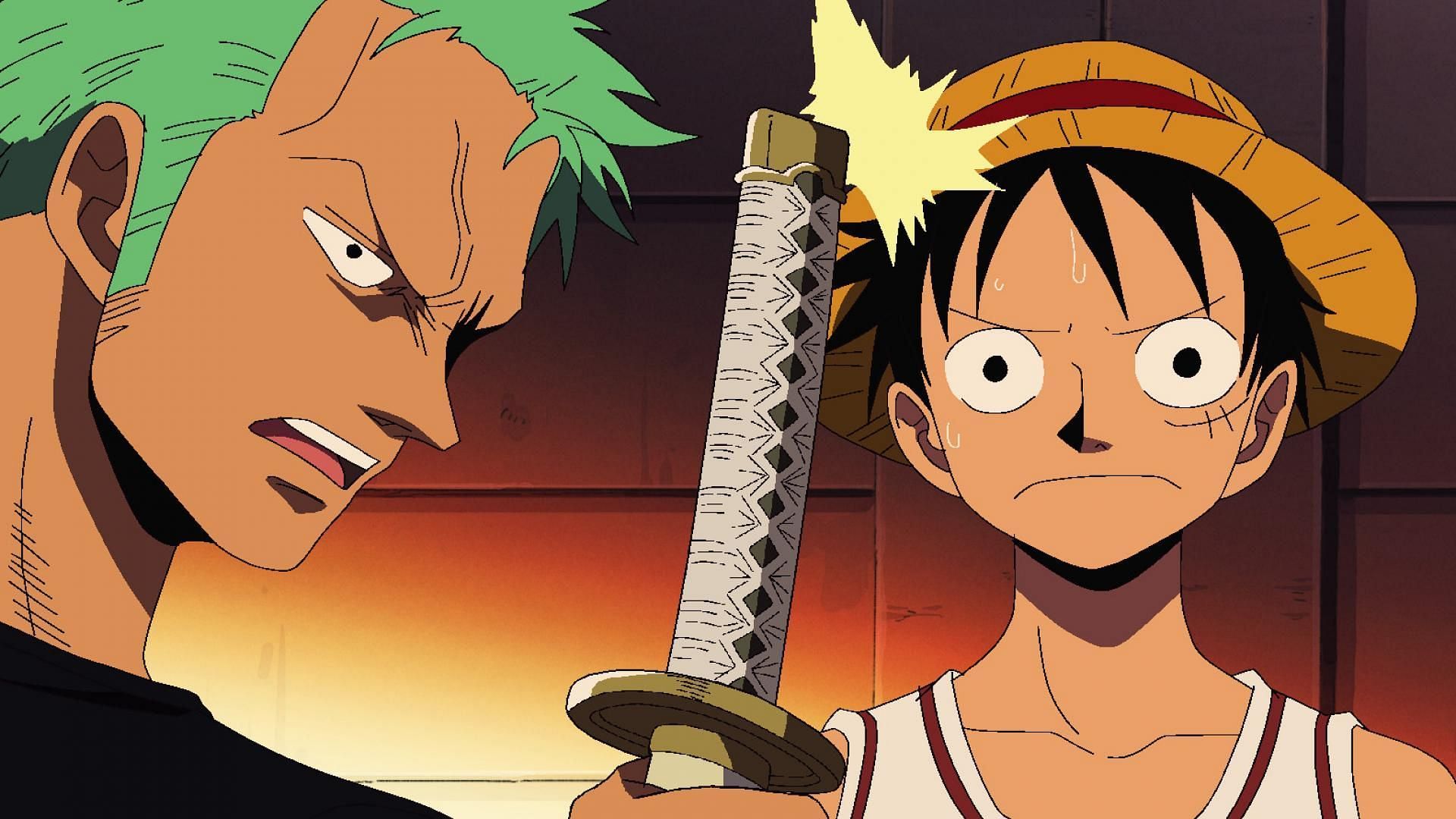 Zoro makes sure that the other crewmates respect Luffy&#039;s authority (Image via Toei Animation, One Piece)