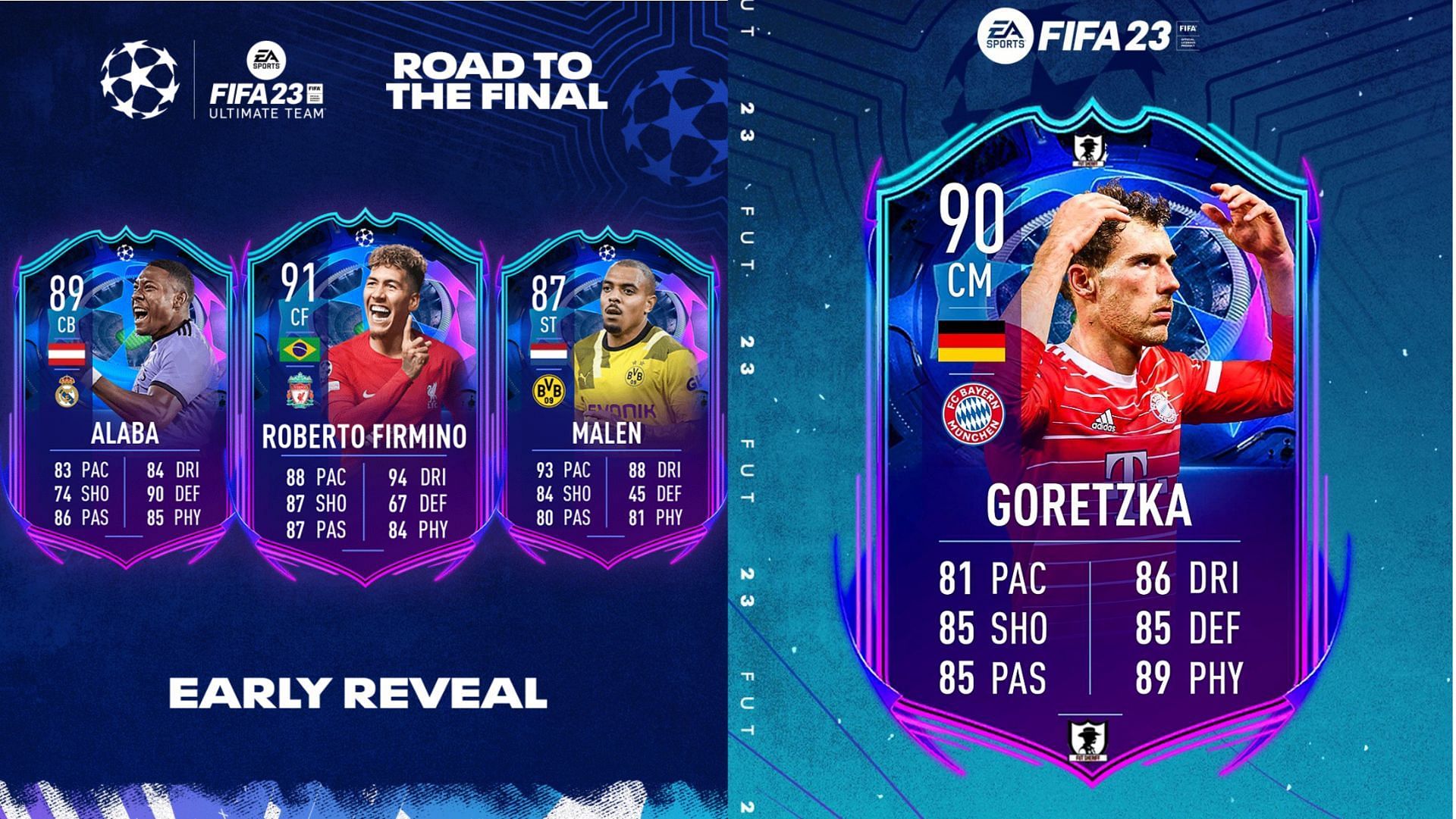FIFA 23 players can get some amazing Road to the Final (RTTF) promo items from the UEFA Champions League (Images via EA Sports, Twitter/FUT Sheriff)
