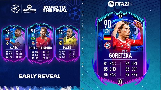 All FIFA 23 Road to the Final (RTTF) promo leaks from the UEFA Champions League featuring Goretzka, Alaba, and more