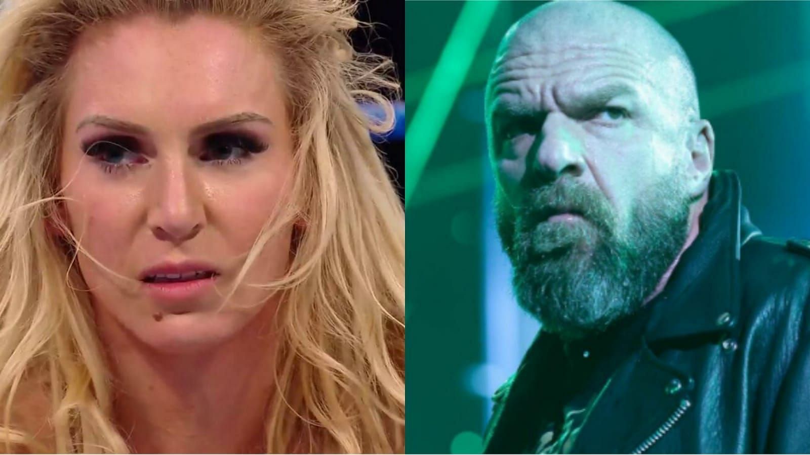 Charlotte Flair (left); Triple H (right)