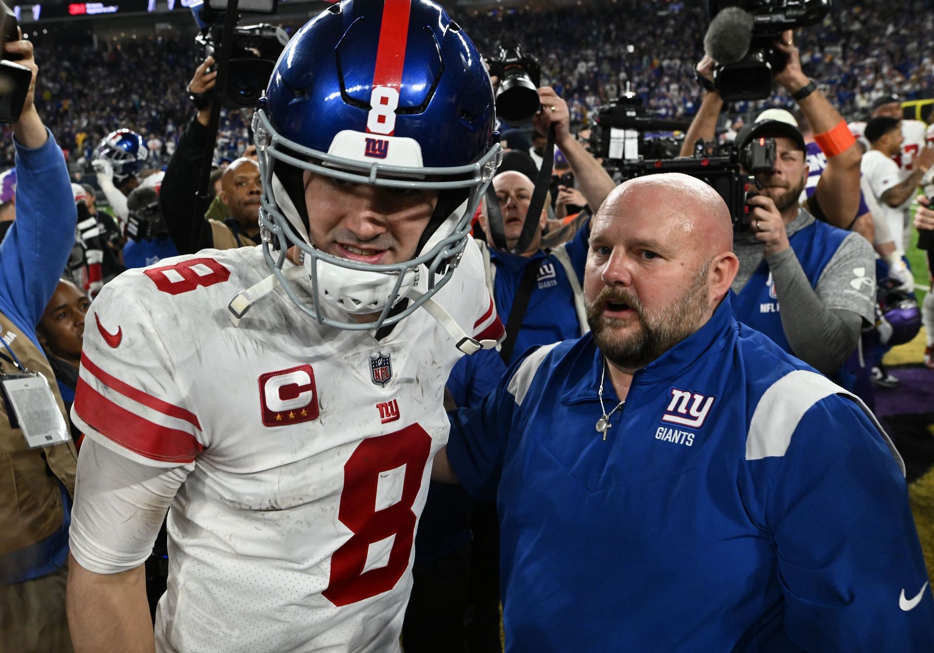 Daniel Jones and Brian Daboll