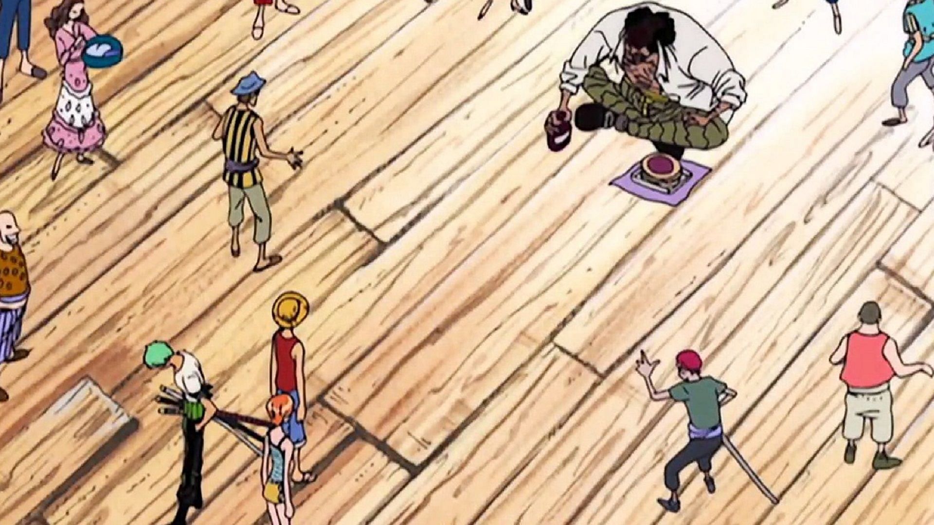 Luffy, Zoro, and Nami met Blackbeard in Jaya (Image via Toei Animation, One Piece)