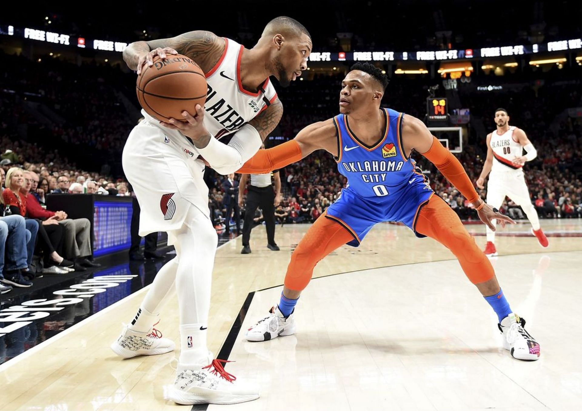 Damian Lillard has remained in Portland throughout his career while Russell Westbrook playing for his fifth team. [photo: The Ringer]