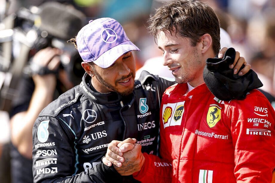 Lewis Hamilton and Charles Leclerc