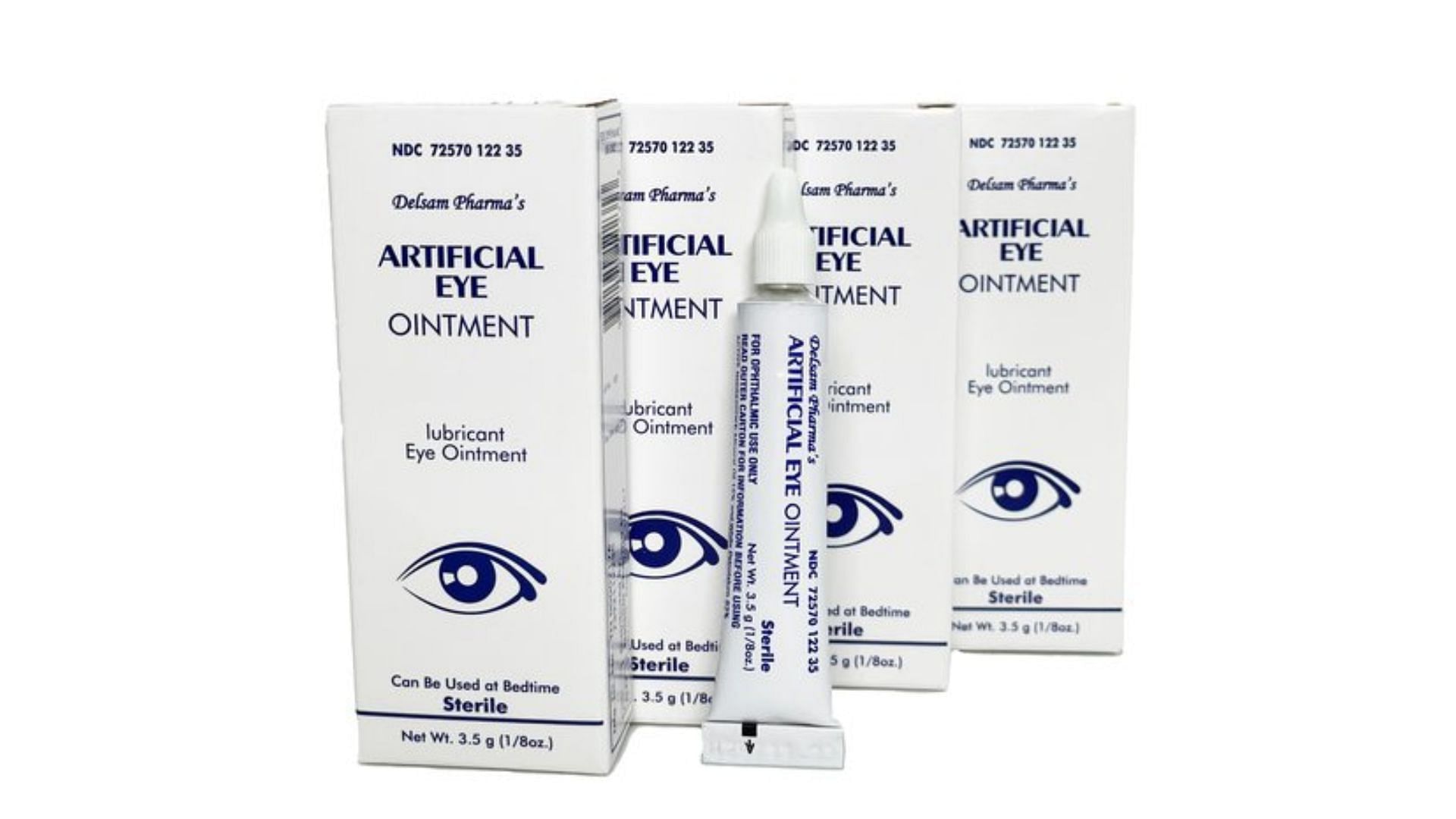 outer packaging of the Delsam Pharma&rsquo;s Artificial Eye Ointment recalled by FDA (Image via Delsam Pharma/FDA)