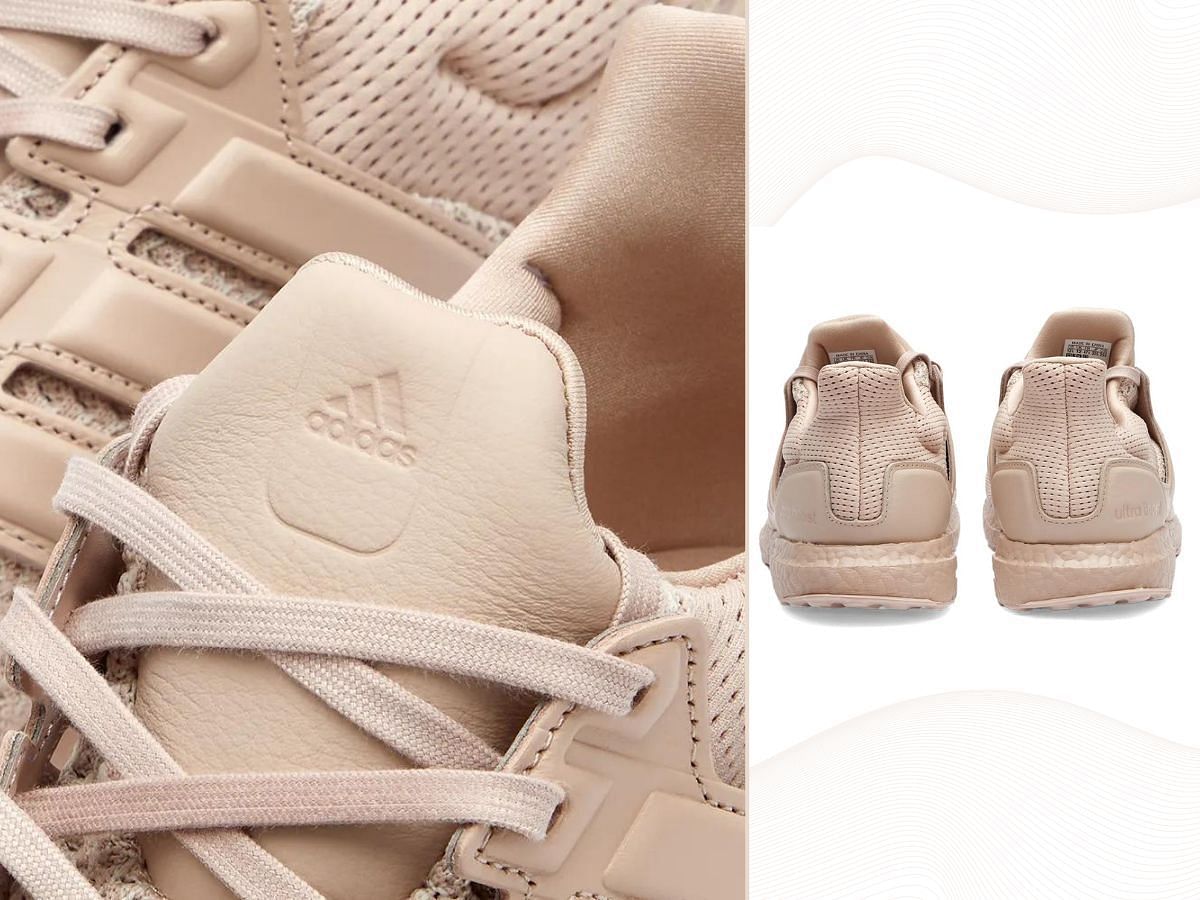 Close-up profiles of Adidas &quot;Wonder Taupe&quot; (Image via END.)