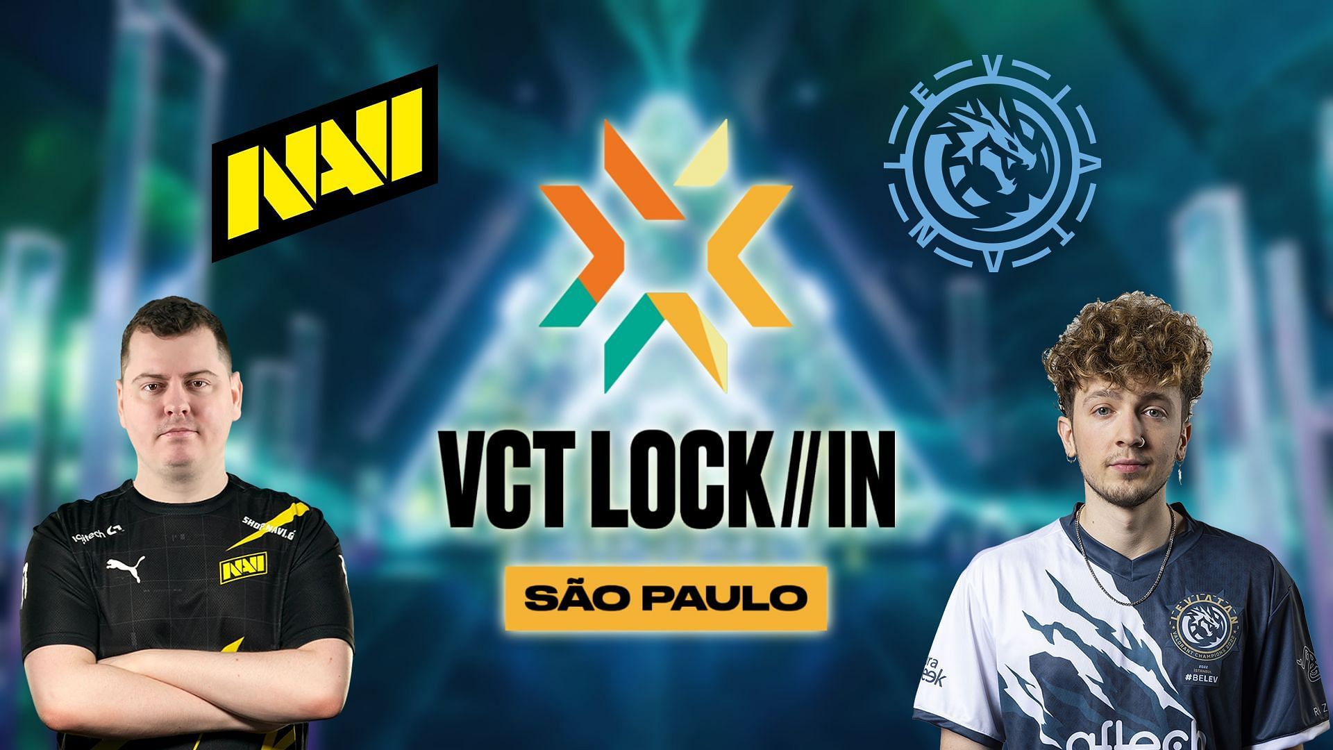 NAVI vs Leviat&aacute;n at VCT LOCK//IN 2023 (Image via Sportskeeda)