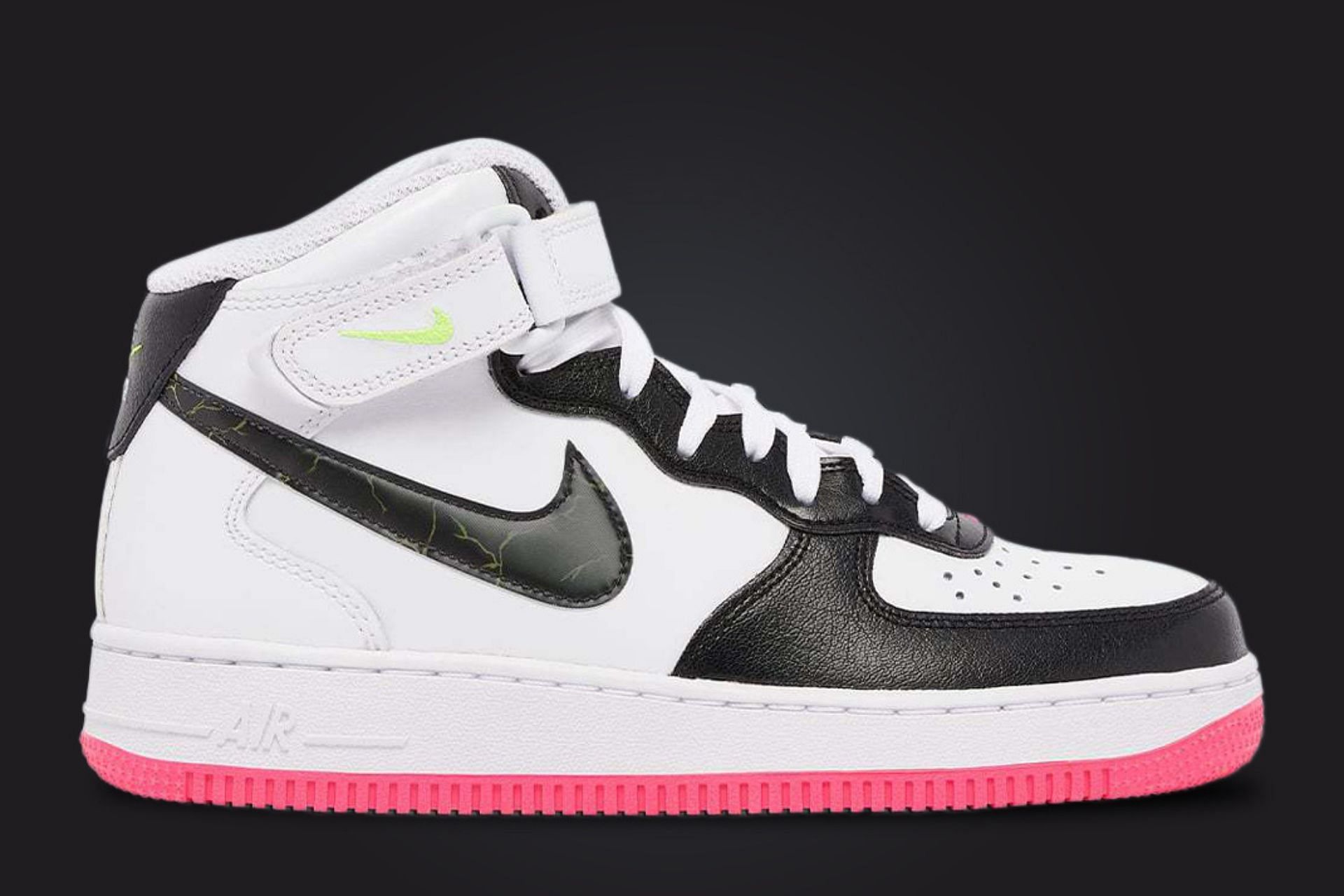 Air force 1 hotsell mid black white swoosh