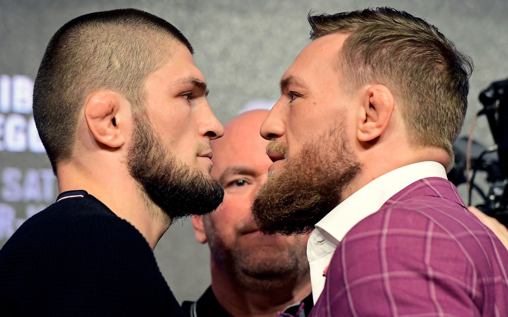 Khabib Nurmagomedov (left), Conor McGregor (right)