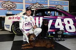 Alex Bowman of Hendrick Motorsports celebrates contract extension by clinching 3rd career Daytona 500 pole
