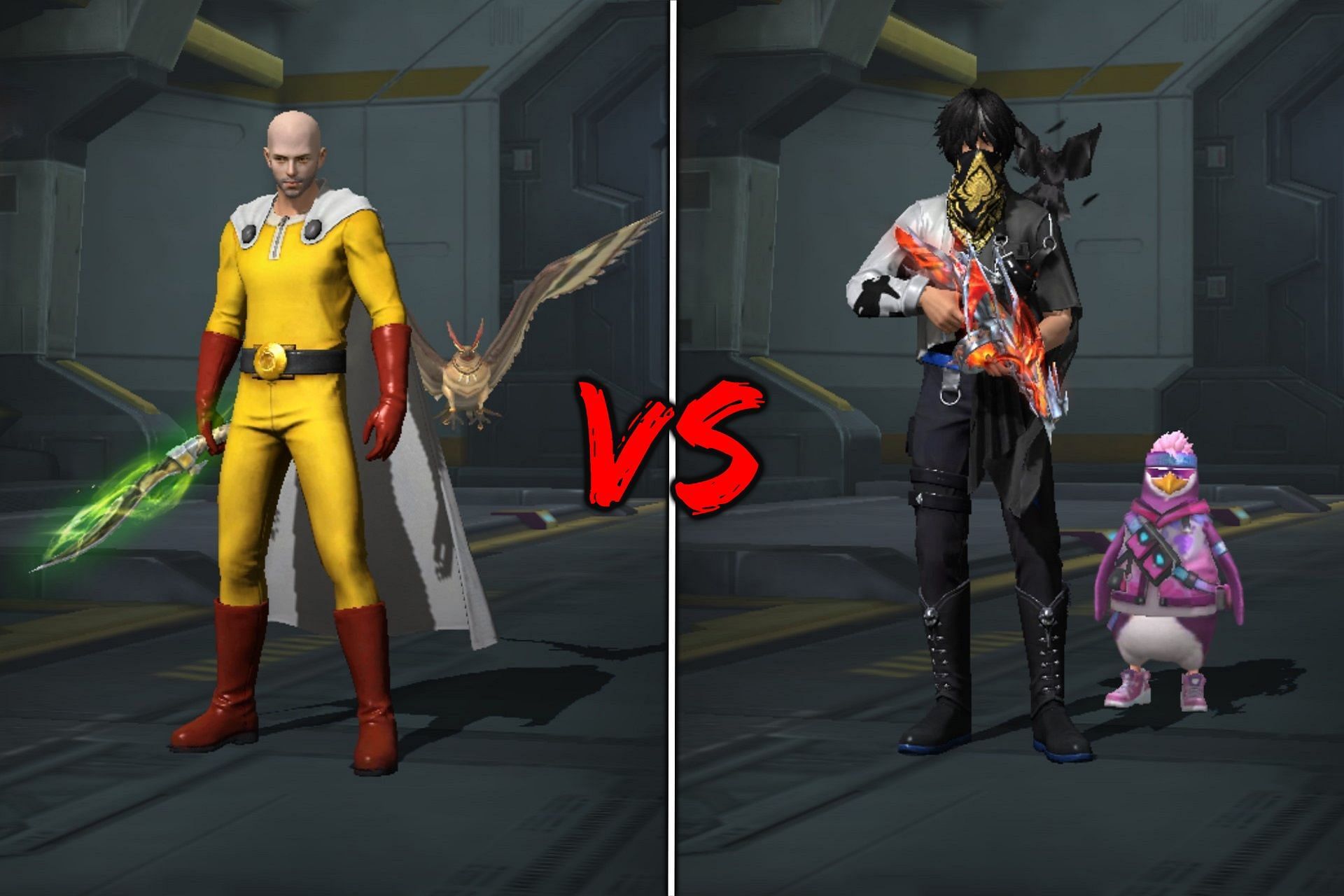 Comparing Amitbhai vs Aditech in Free Fire MAX (Image via Garena / Sportskeeda)