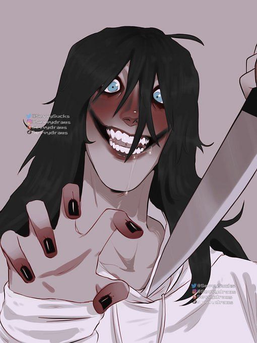 Teyoid on Instagram Jeff the killer anime girl  I drew a picture  of that AI generated meme image derived from one of the OG creepy pastas  pp  art