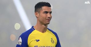 Cristiano Ronaldo presented with personalised birthday cake by Al-Nassr teammates during celebrations