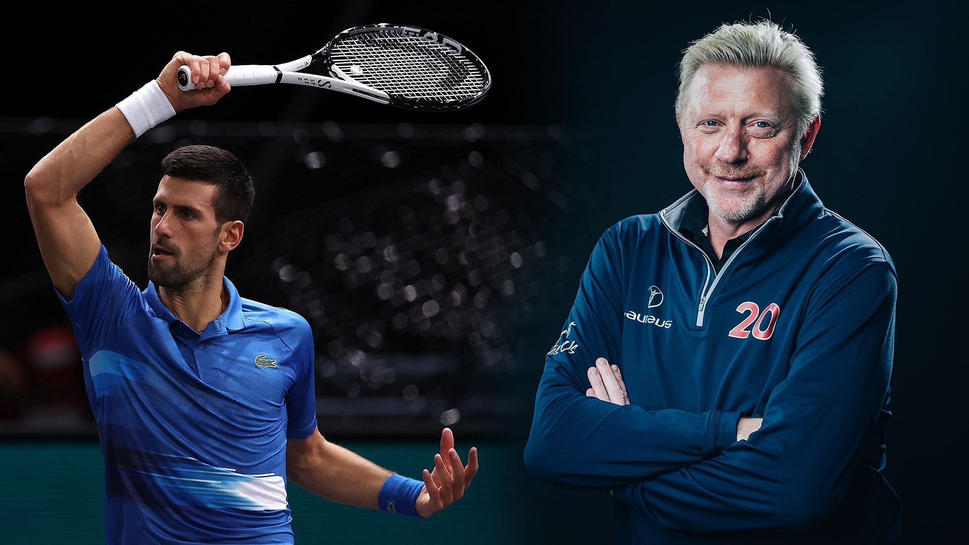Novak Djokovic (L) and Boris Becker ()