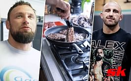 Alexander Volkanovski cooks steak for BJJ specialist Craig Jones and the rest of his team