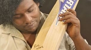 Picture: MS Dhoni’s autographed bat leaves Yogi Babu ecstatic