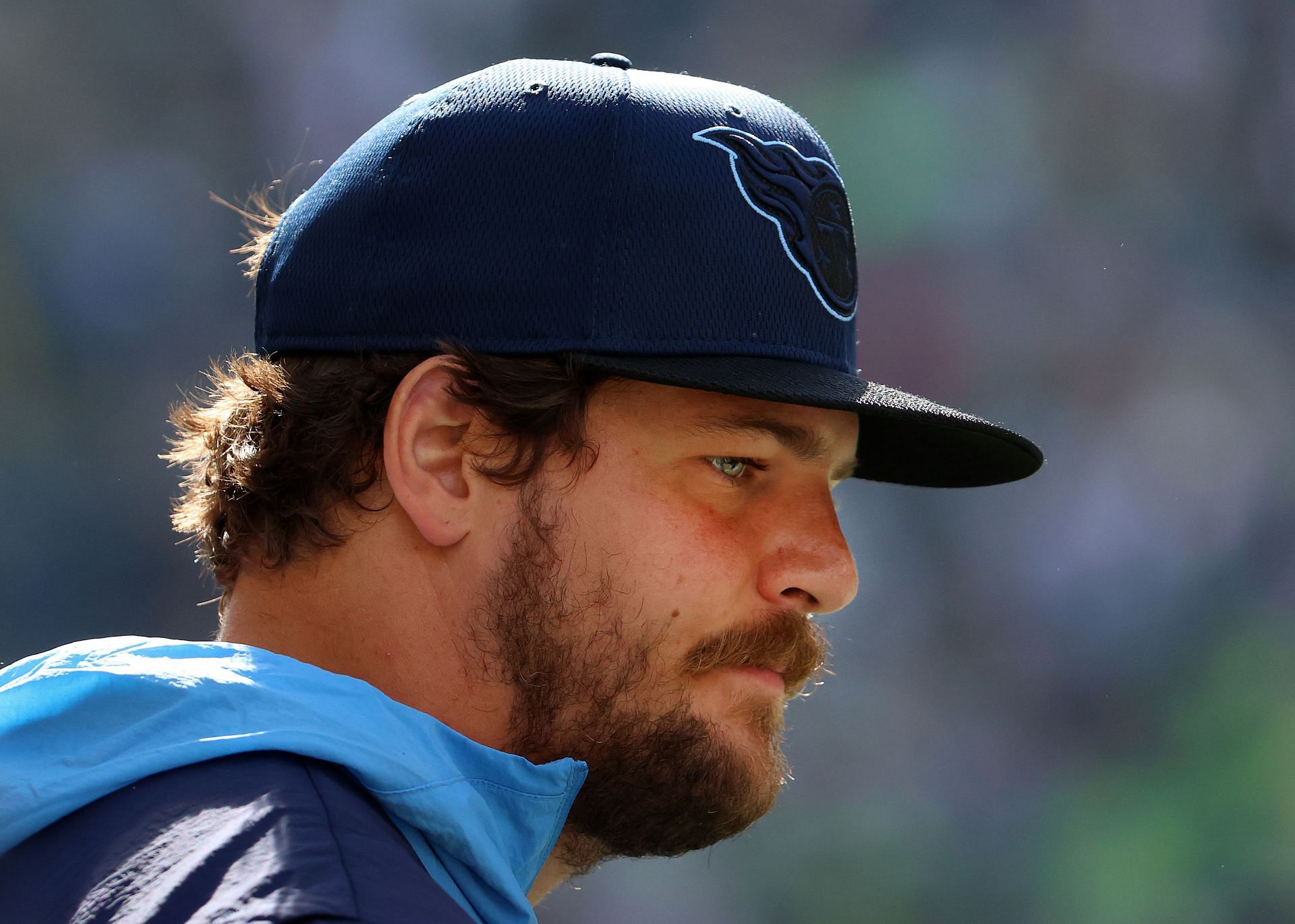 Taylor Lewan at the Tennessee Titans v Seattle Seahawks gameH