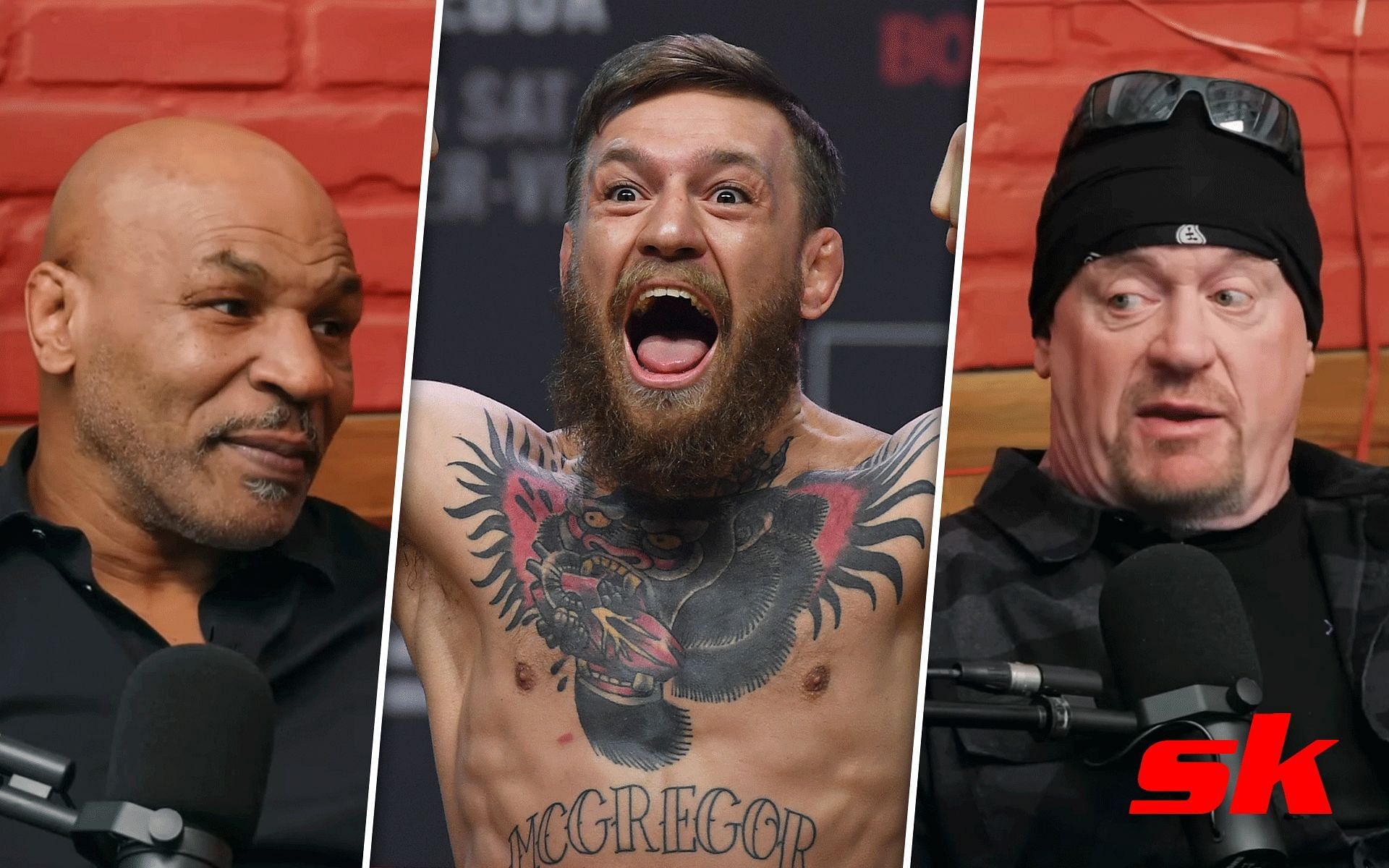 Left to Right: Mike Tyson, Conor McGregor and The Undertaker [Images via: Hotboxin