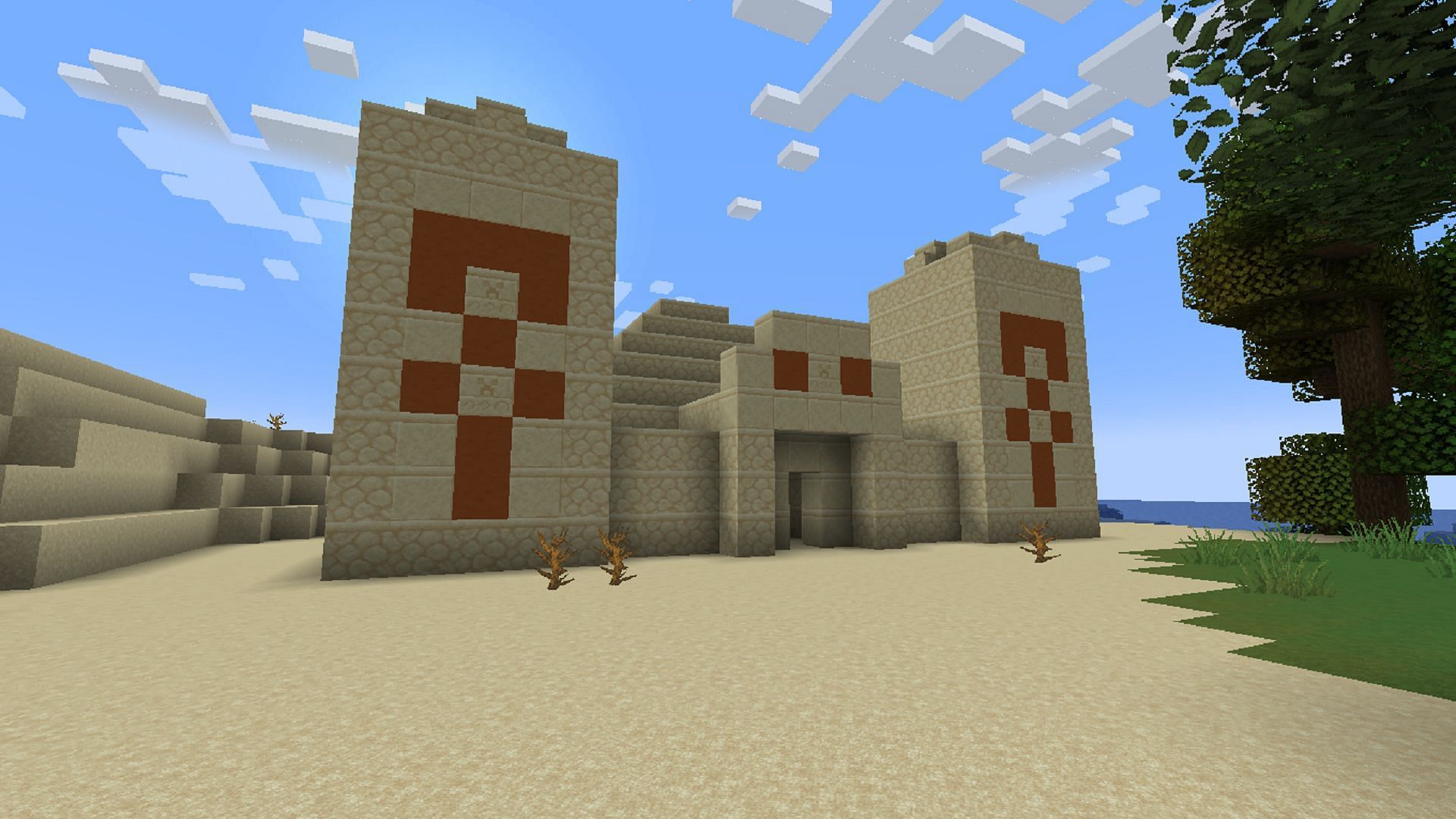 Desert pyramids are one location where pottery shards can be found in Minecraft&#039;s current previews (Image via Mojang)
