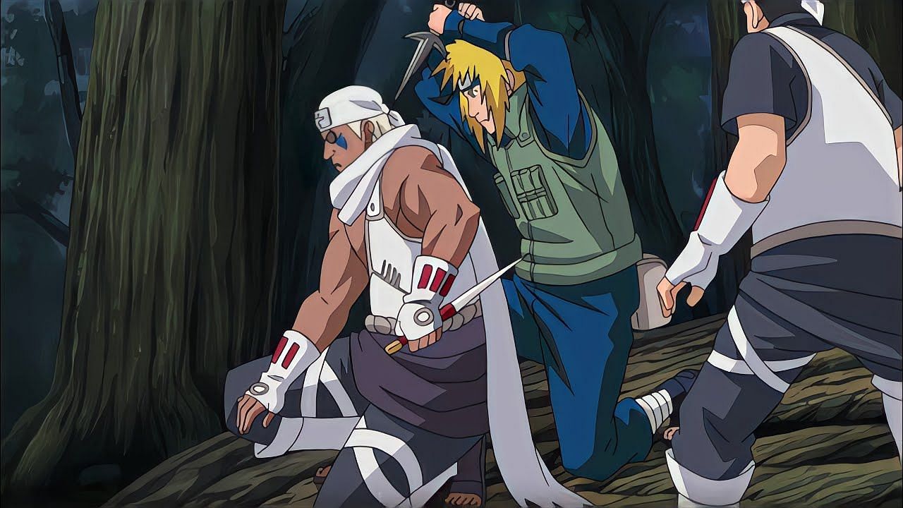 Minato surprising Killer Bee with his speed (Image via Studio Pierrot)