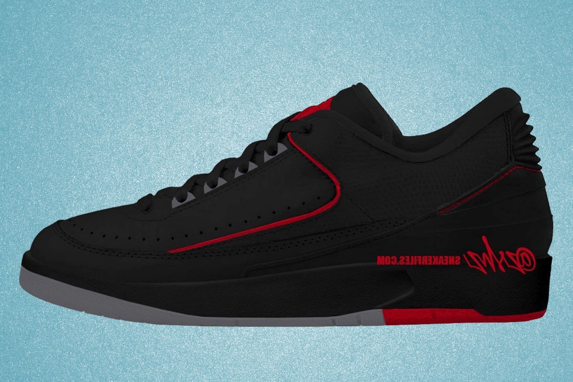 Here&#039;s a closer look at the arriving AJ 2 Low Bred shoes mockup (Image via Instagram/@zneakerheadz)