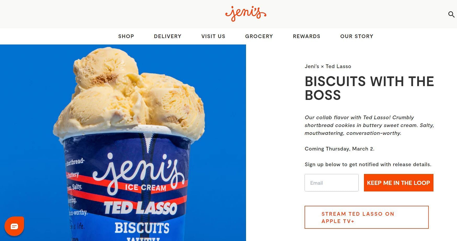 The upcoming Jeni&#039;s &times; Ted Lasso ice cream will drop in the first week of March 2023 (Image via Jeni&#039;s)