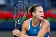 Sabalenka in action at Dubai