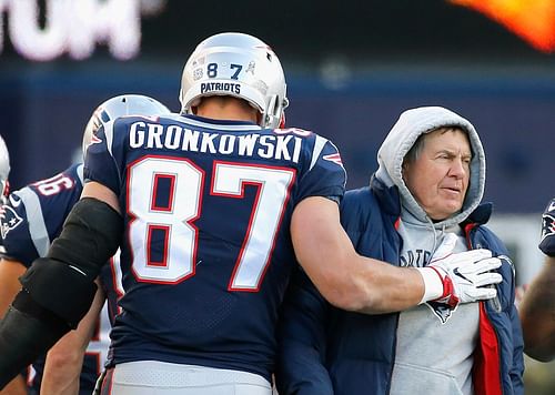 Rob Gronkowski and Bill Belichick: Miami Dolphins v New England Patriots