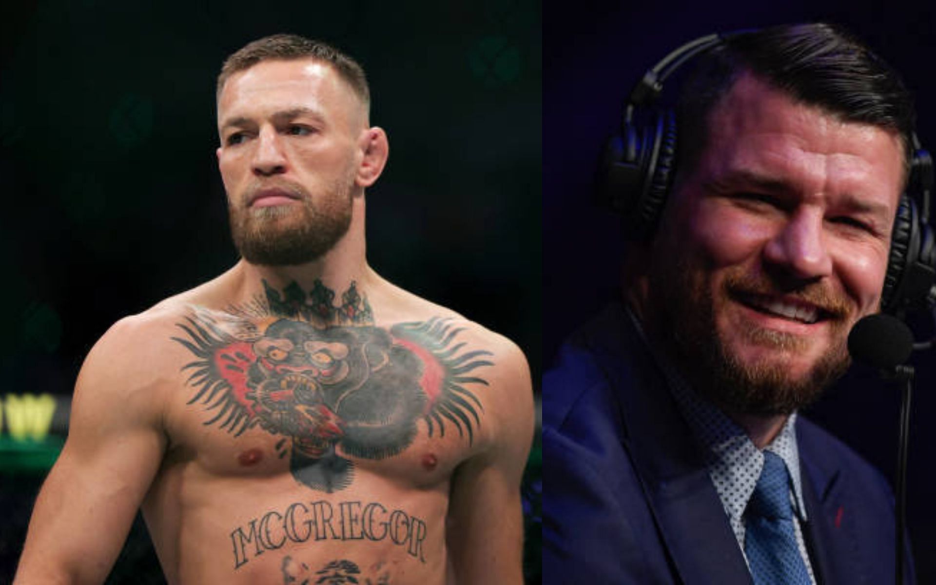 Conor McGregor (left); Michael Bisping (right)