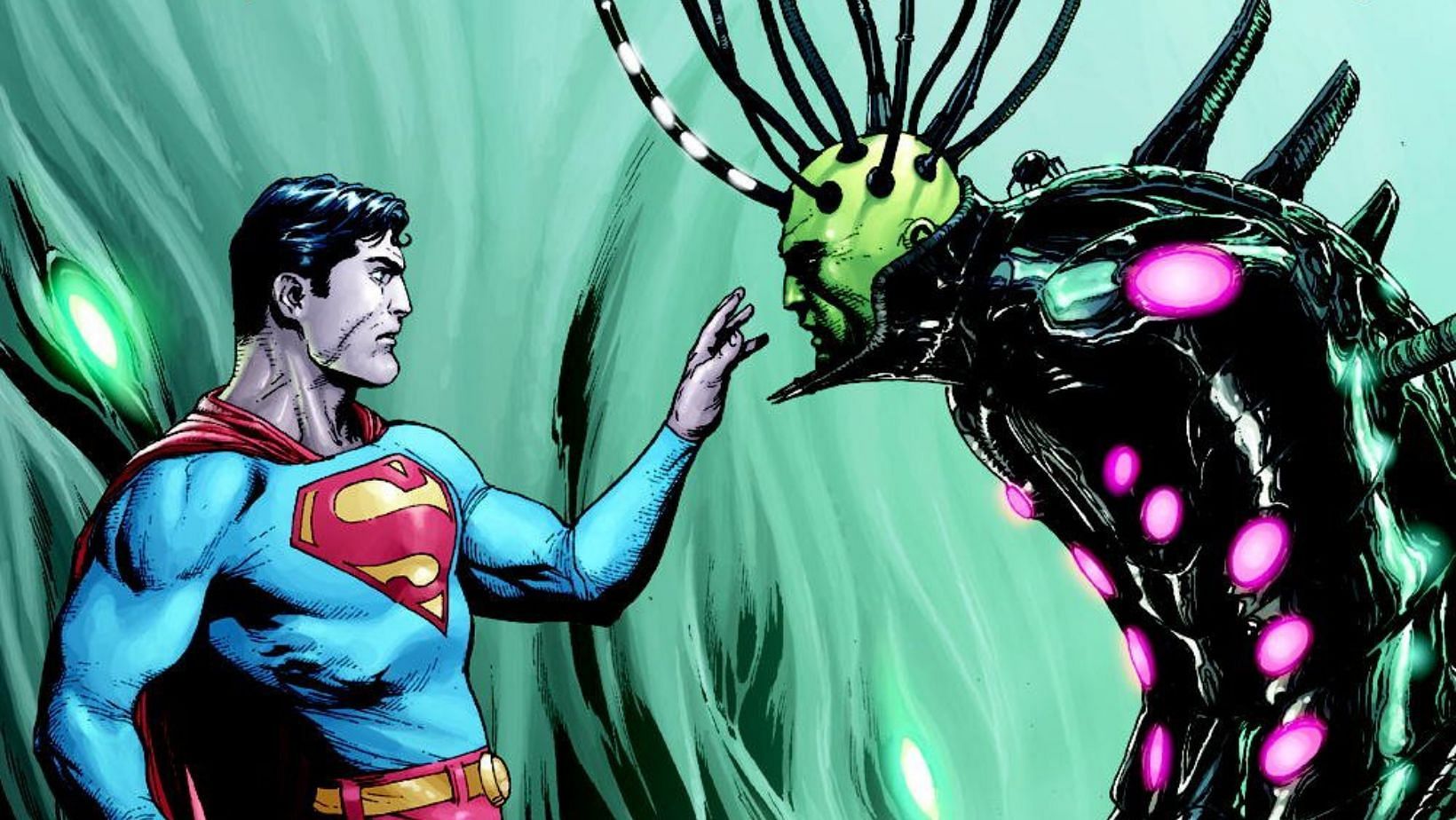 The Man of Tomorrow fighting against Brainiac&#039;s advanced technology and tactics (Image via DC Comics)