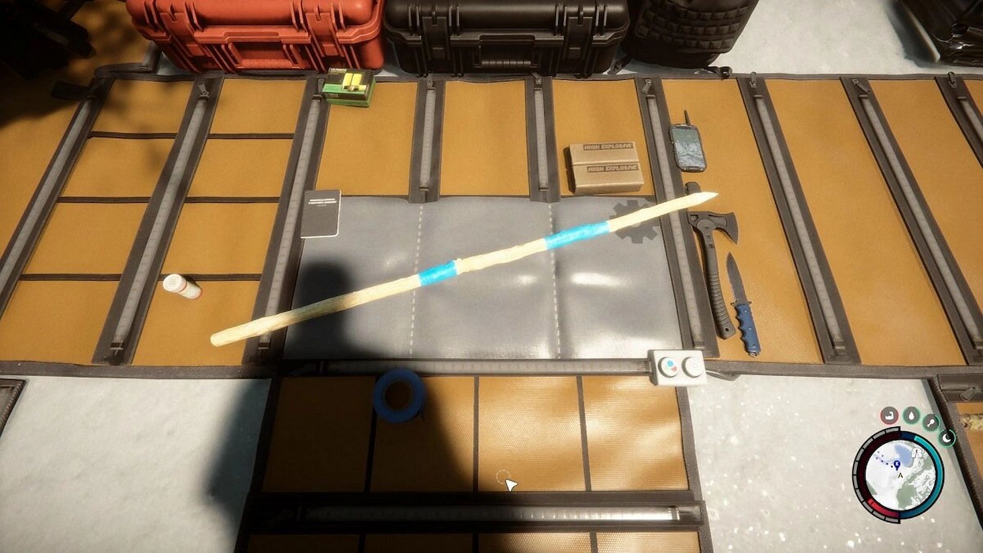 The Spear is ready after combining the three items (Image via Endnight Games)