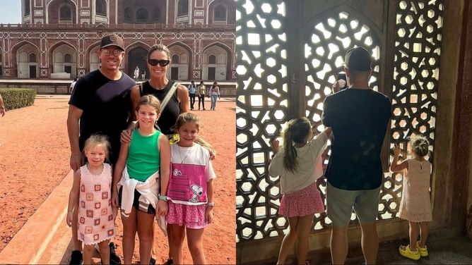 "Day out with the family"- David Warner visits Humayun Tomb with his wife and kids, posts 10 photos on Instagram