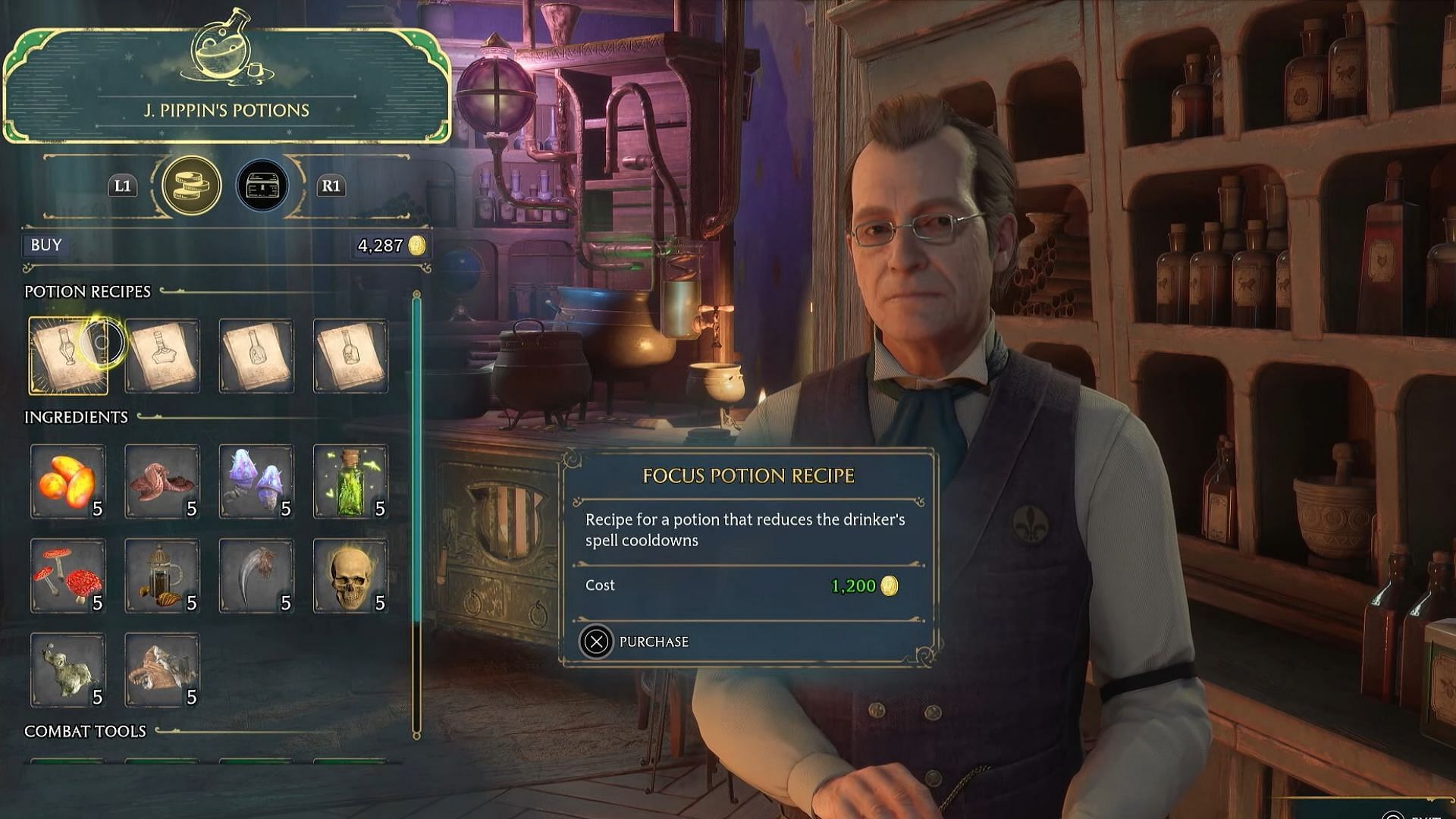 You can buy the recipe from J. Pippin&#039;s shop (Image via WB Games)