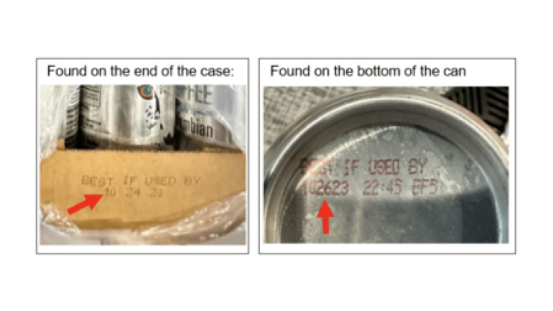 the details required to recognize the affected Kirkland Signature Cold Brew Cans can be found printed on the case and at the bottom of the can as shown here (Image via Costco)
