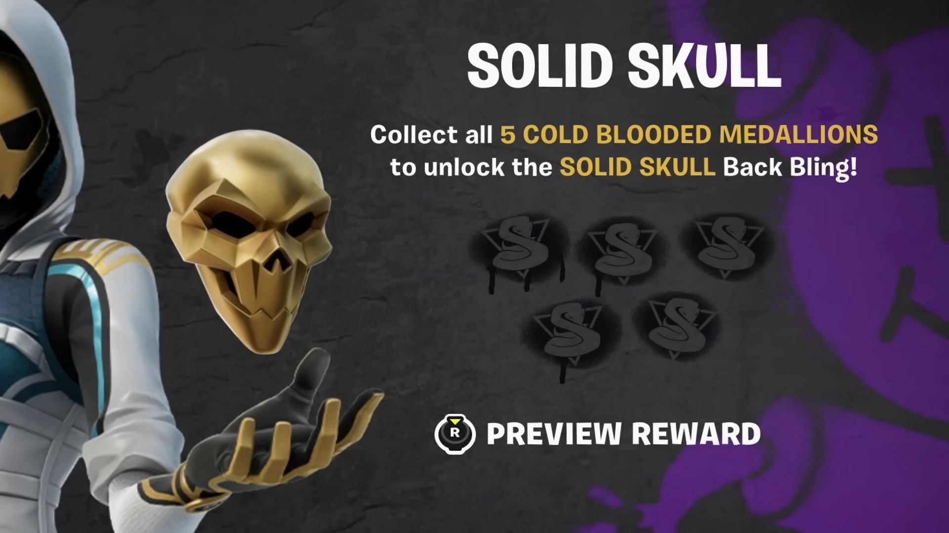 The Fortnite Solid Skull back bling is available for free for a limited time (Image via Epic Games)