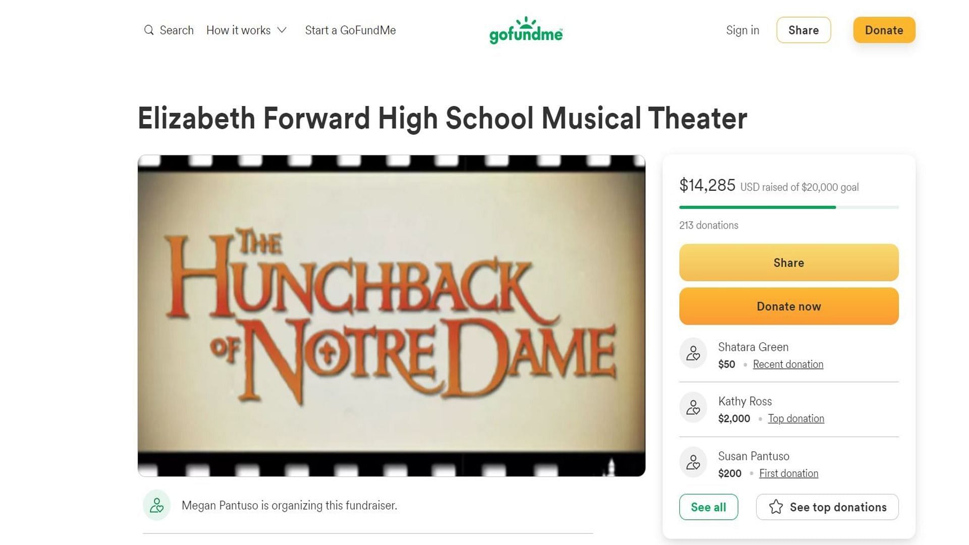 High School GoFundMe manages to raise over $10,000 (Image via snip from GoFundMe)