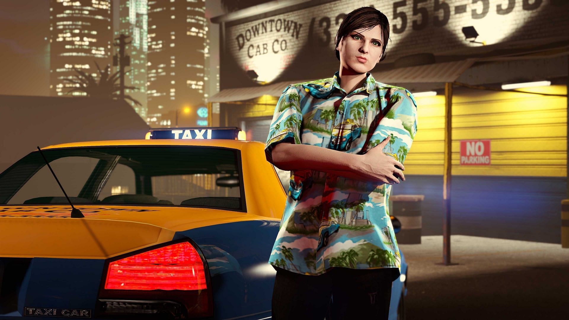 A Taxi and the special shirt you get for owning one (Image via Rockstar Games)