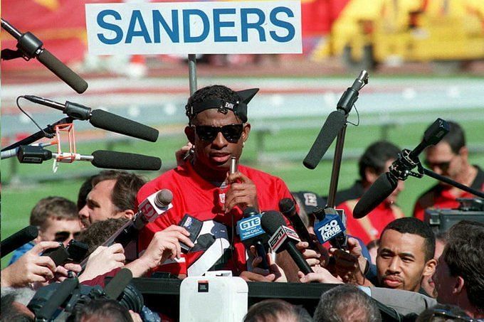 A toast to Deion Sanders, the only athlete to play in both a World Series  and a Super Bowl