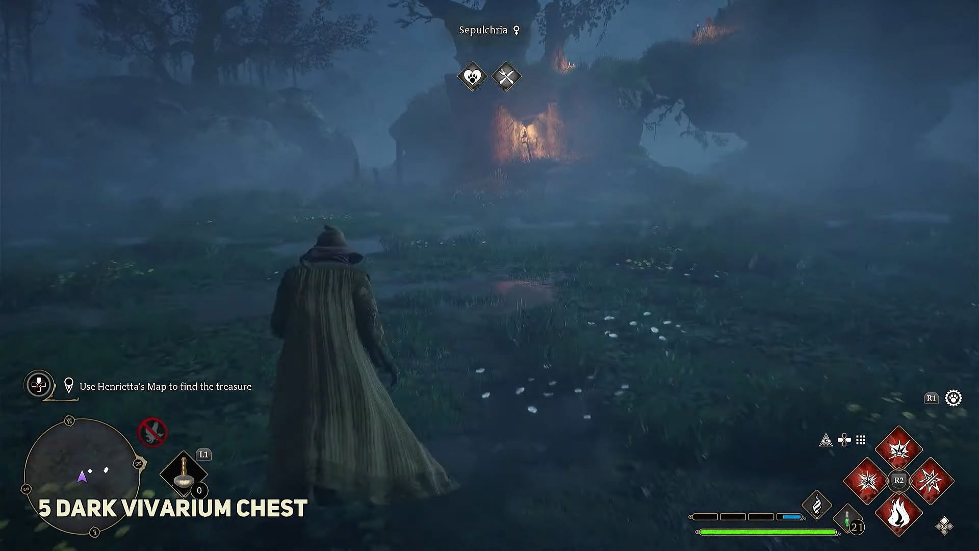 Location of the second chest in the Dark biome (Image via YouTube/@WoWQuest)