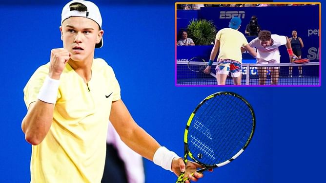 WATCH: Holger Rune 'high fives' opponent Ben Shelton after winning incredible rally in deciding set during Acapulco contest