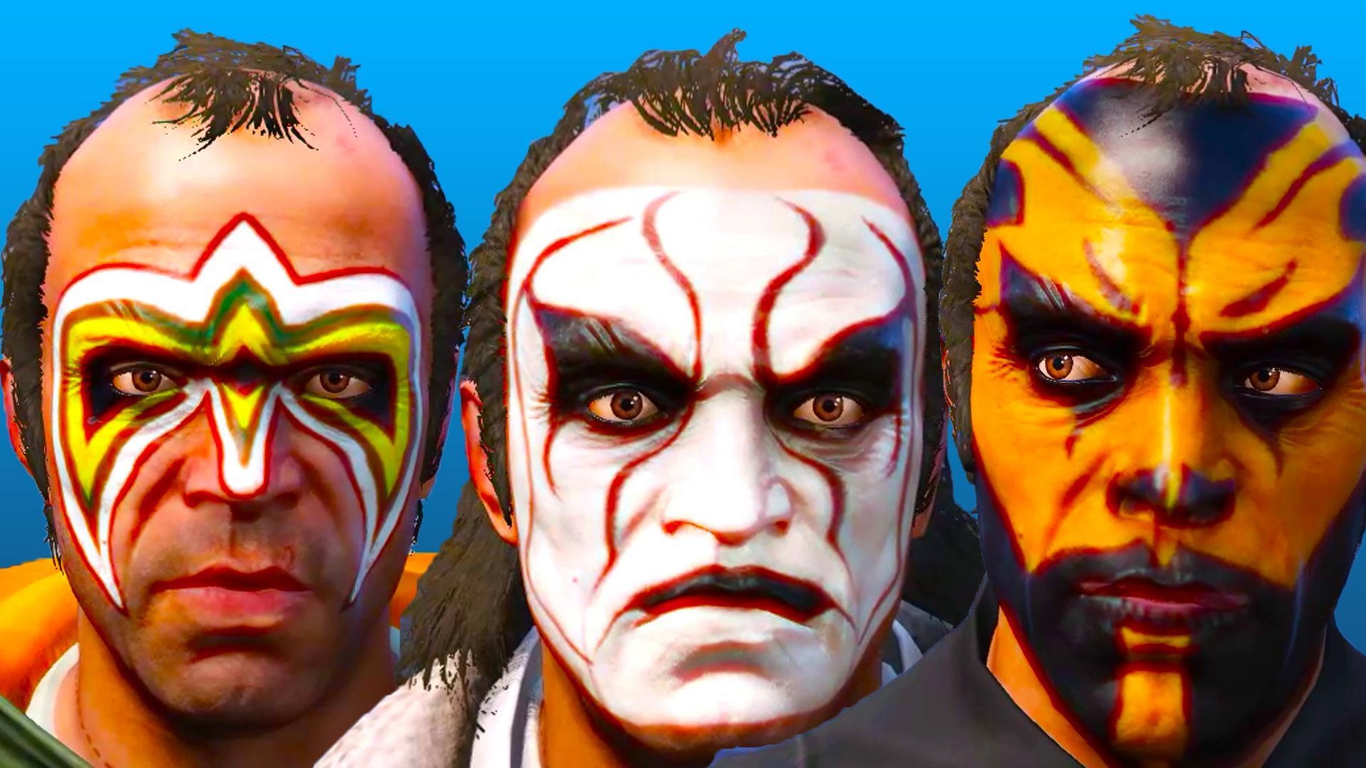 WWE Face-Paint Pack 3.0 mod in GTA 5 (Image via gta5-mods.com)