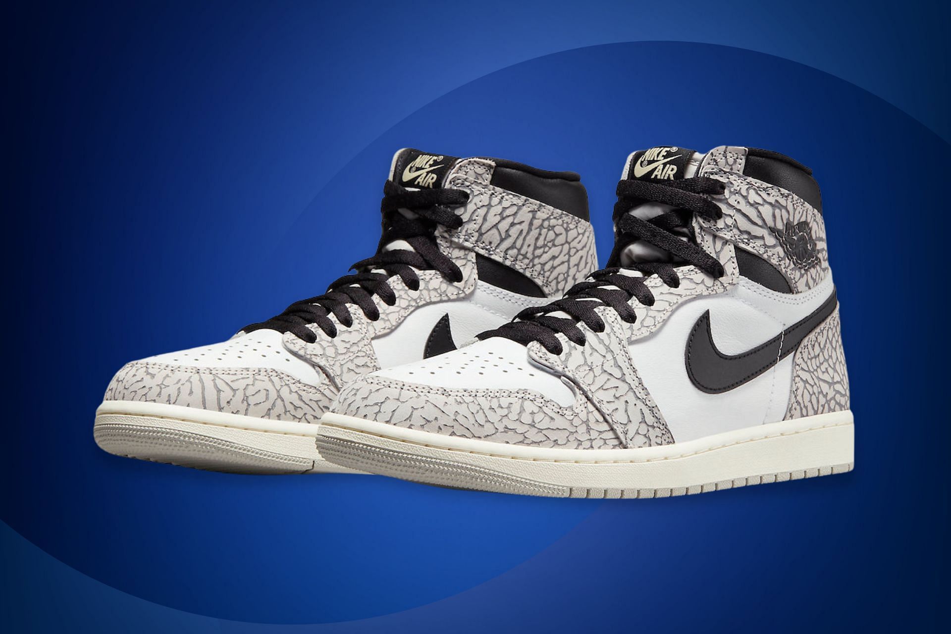 Nike Air Jordan 1 High &quot;White Cement&quot; sneakers (Image via Nike)