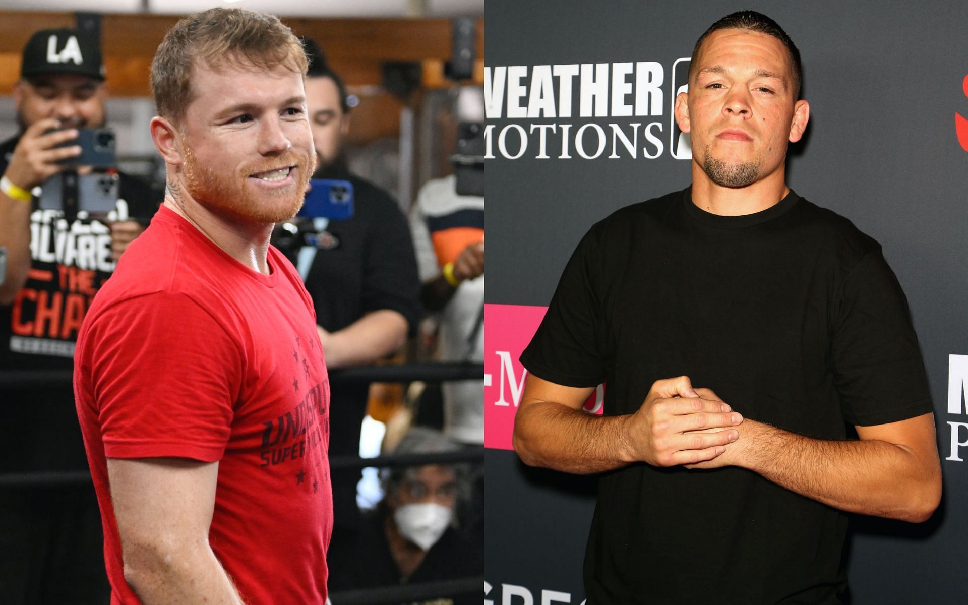 Canelo Alvarez (left) and Nate Diaz (right) [Image Credits: Getty Images]