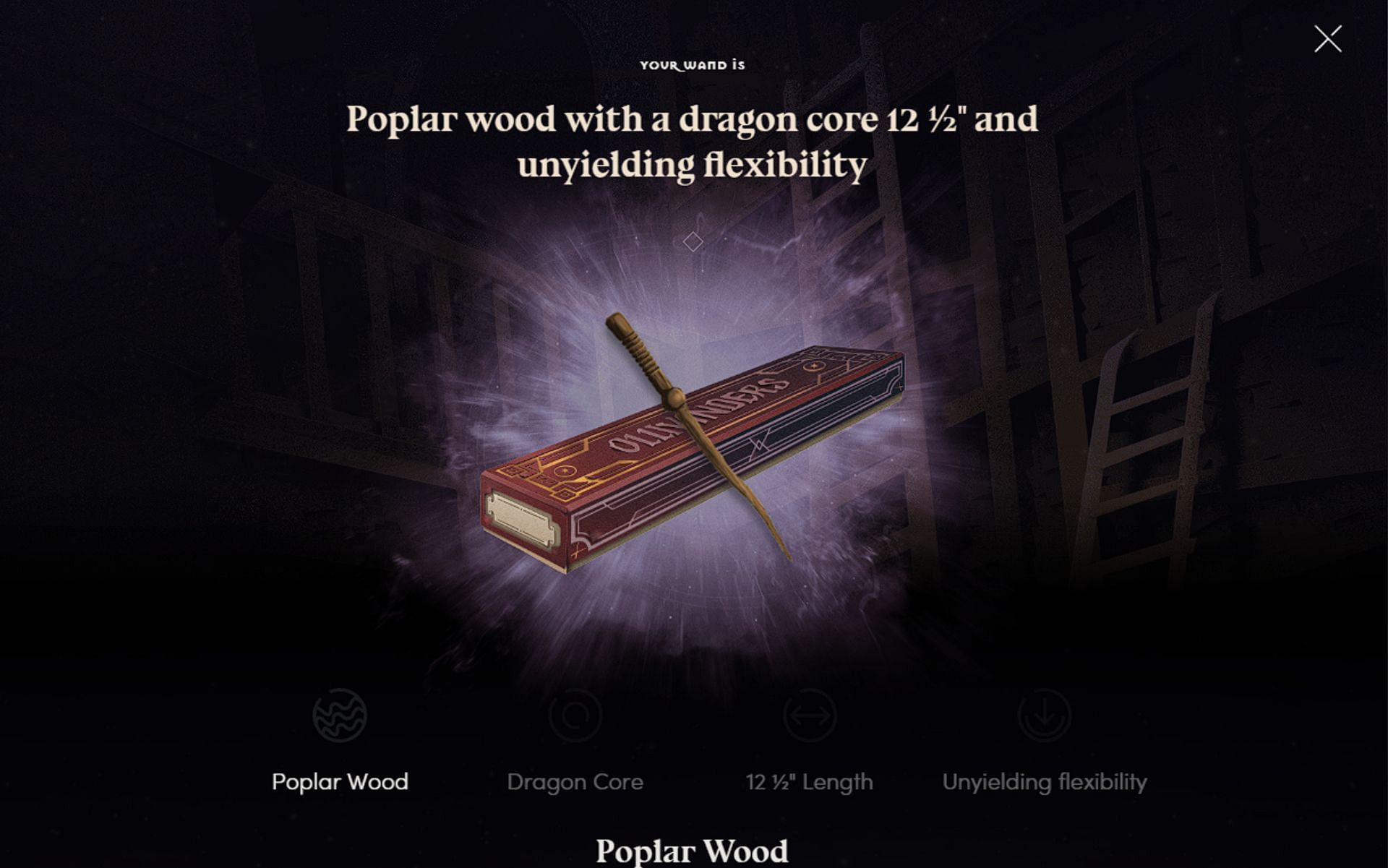 A Dragon and poplar wand combination (Image via wizardingworld.com)