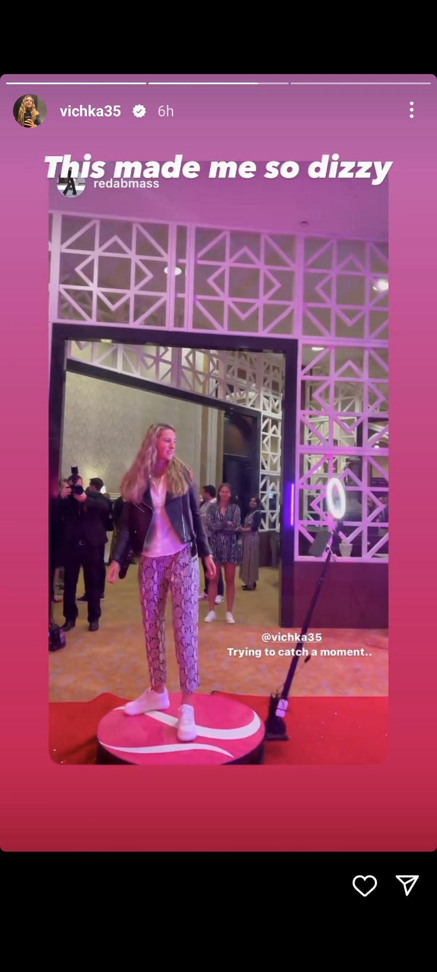 Victoria Azarenka&#039;s Instagram story on Sunday