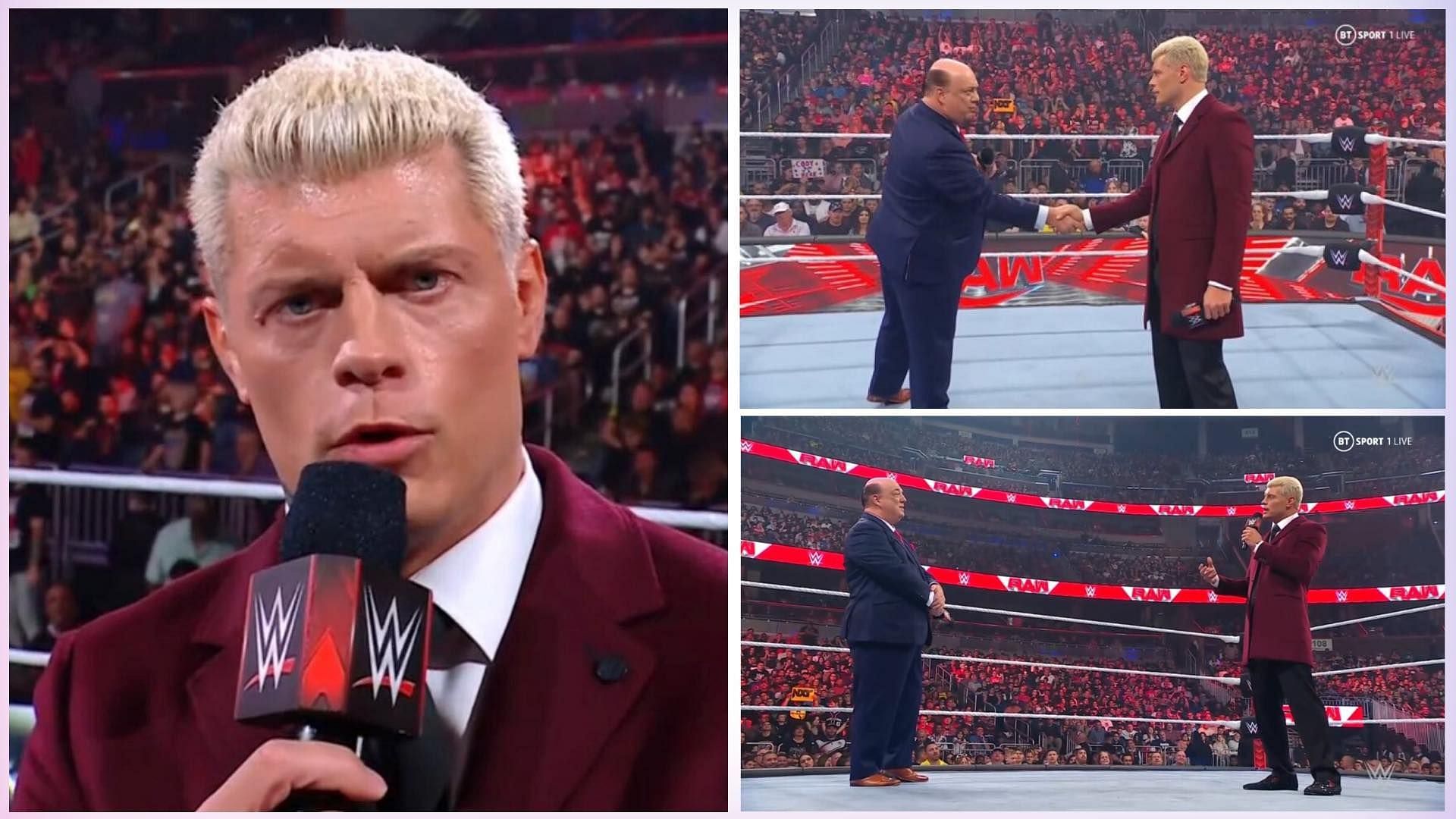 Cody Rhodes and Paul Heyman on WWE RAW.